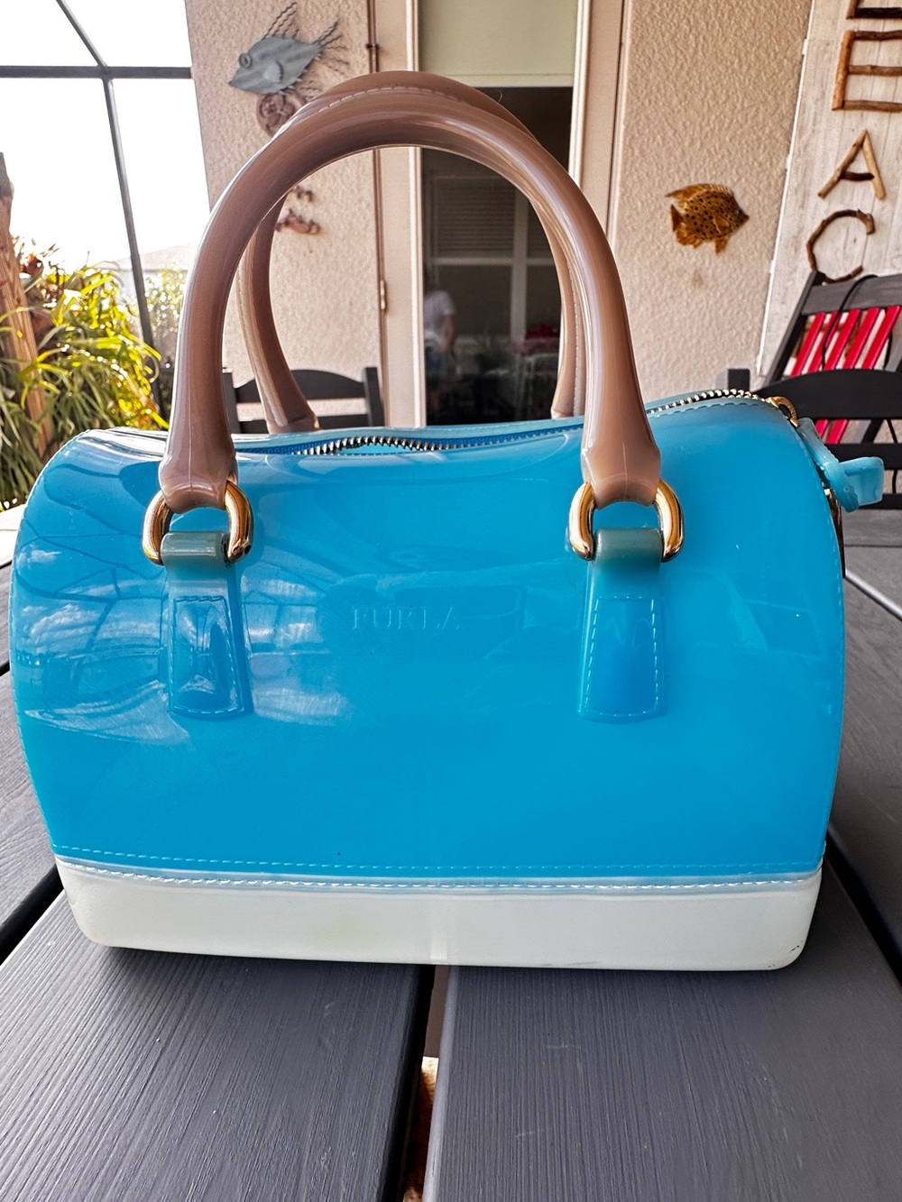 FURLA CANDY BAG Blue Handbag.